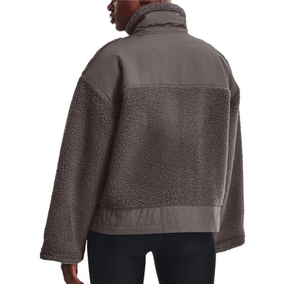 NWT Under Armour Cozy Sporty Legacy Sherpa Full Zip Gray Jacket Size Large - Picture 2 of 8